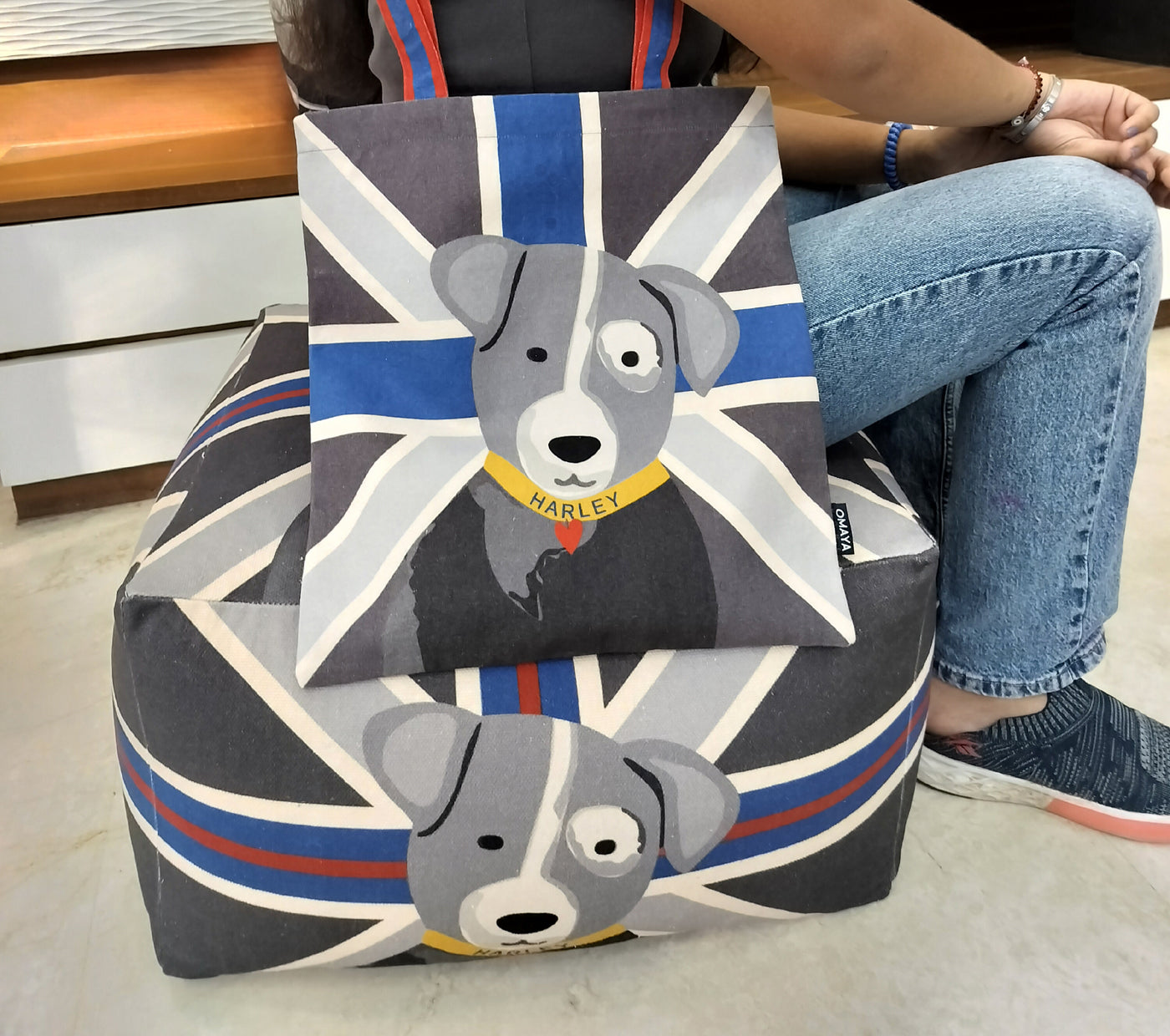 Harley The Pet Blue Tote Bag 34x36 cm.