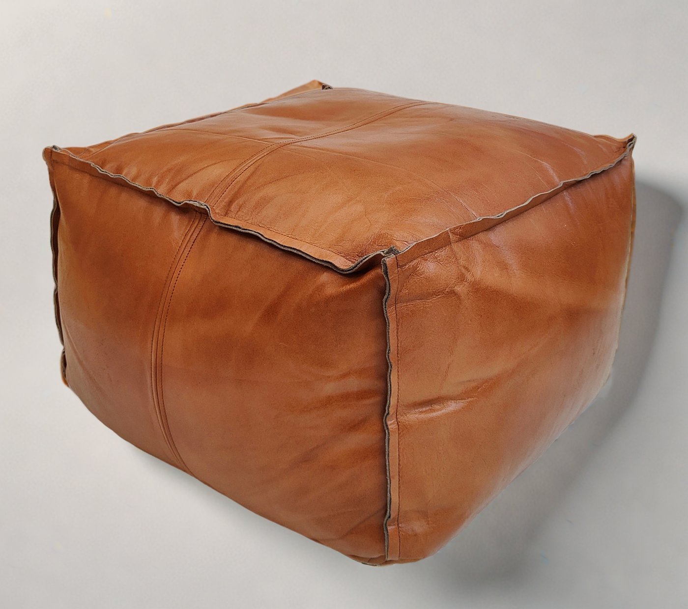 Leather Square Pouffe