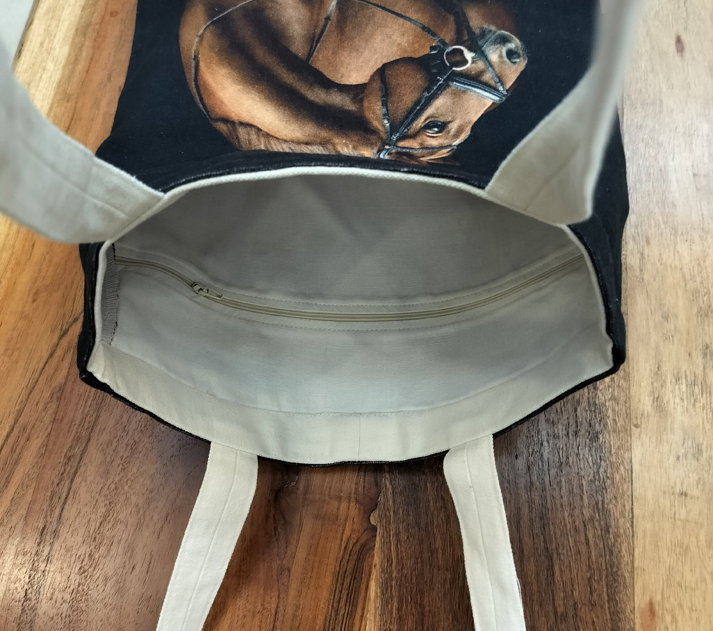 Horse Print Cotton Canvas Tote Bag 34×36 Cms