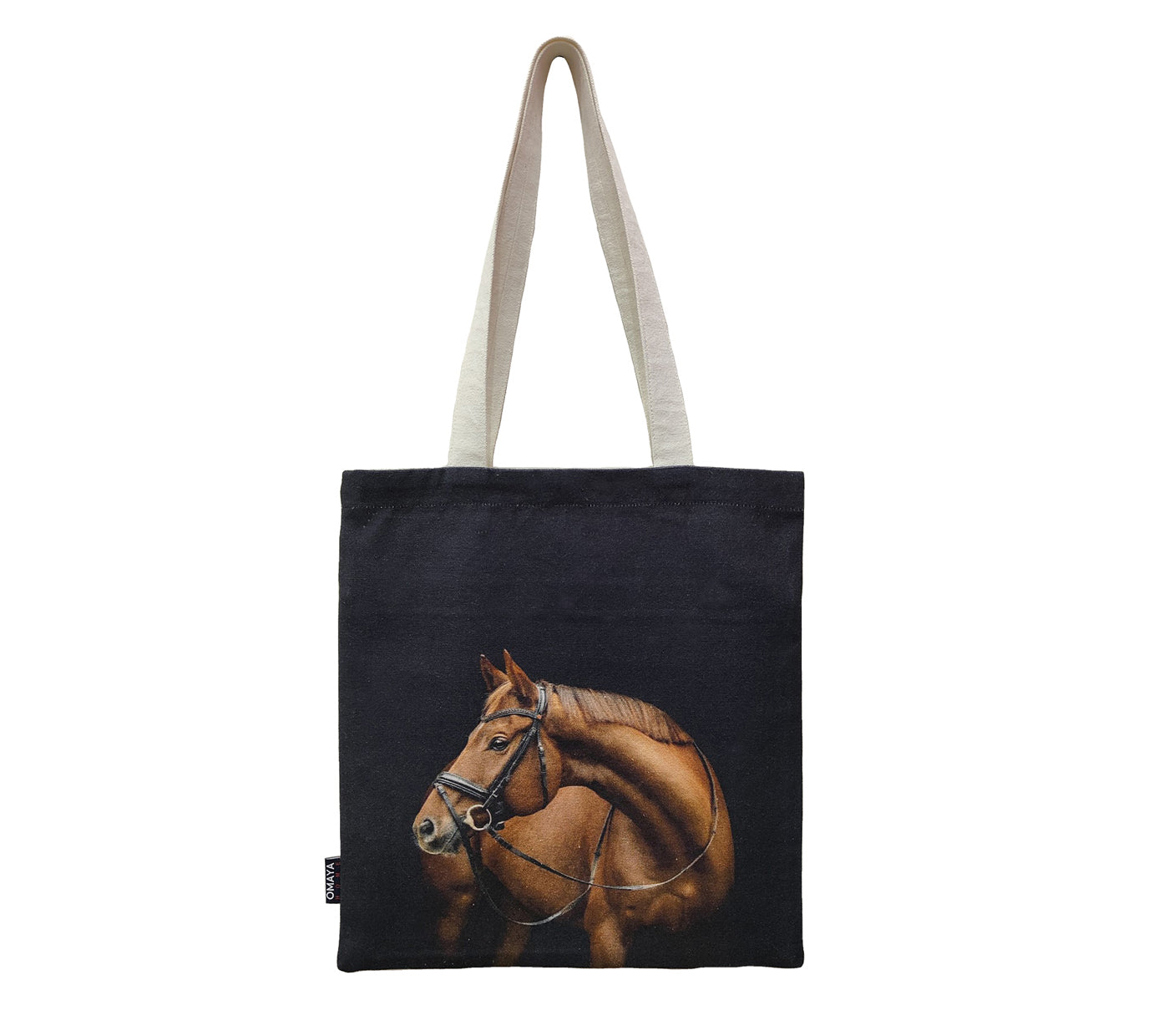 Horse Print Cotton Canvas Tote Bag 34×36 Cms