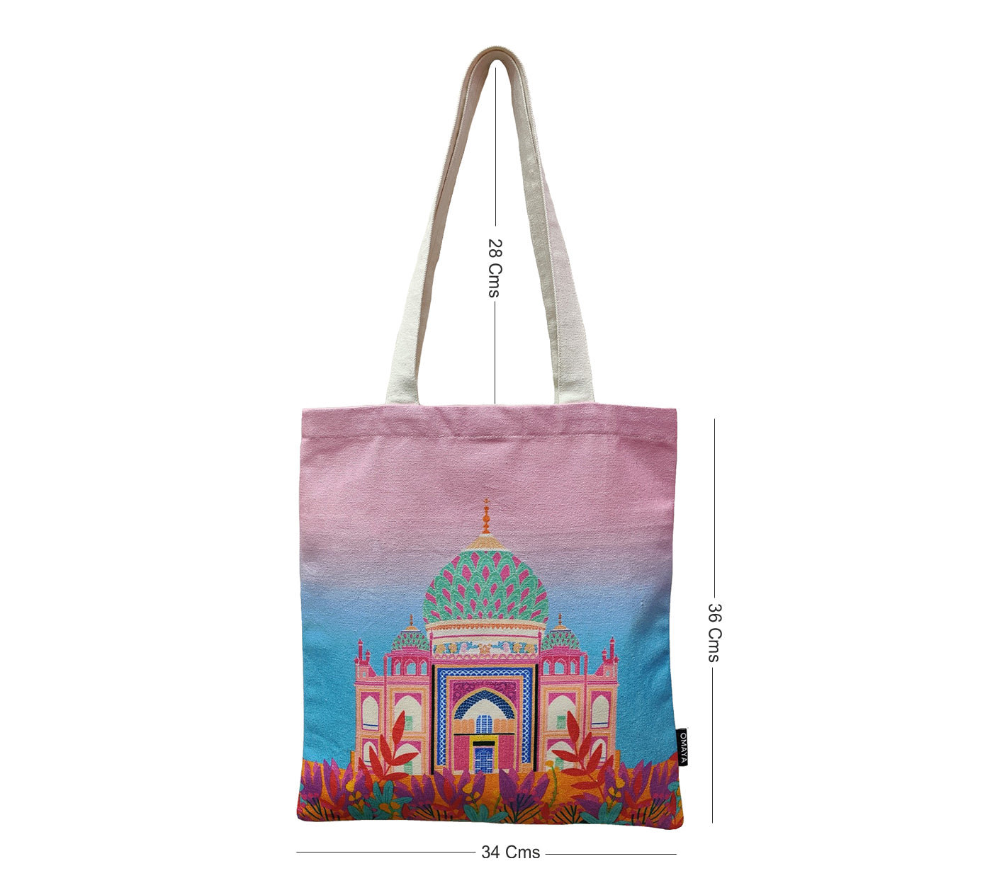 Printed Tajmahal Cotton Canvas  Tote Bag 34×36 Cms