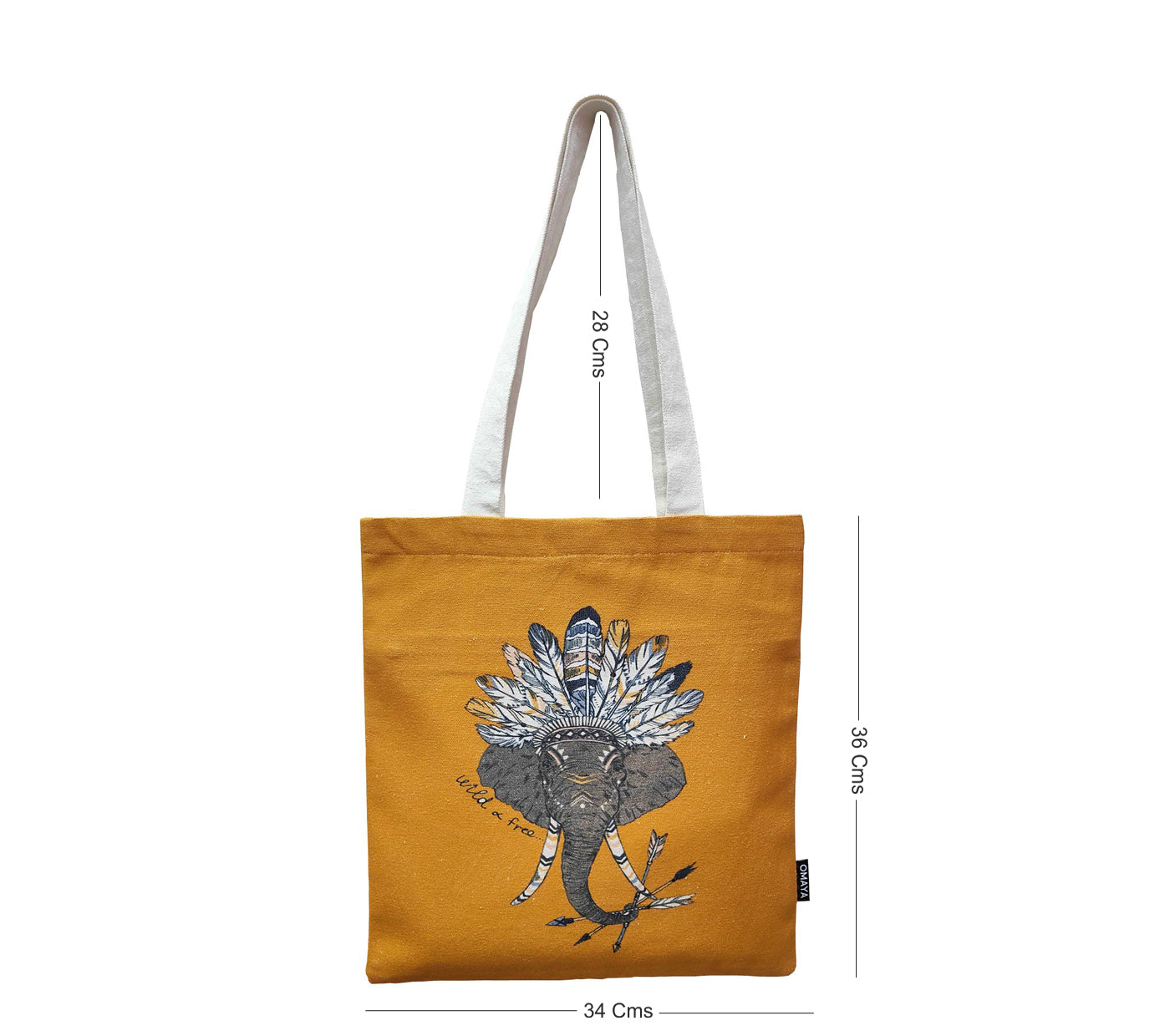 Tribal Elephant print Cotton Canvas Tote Bag 34×36 Cms