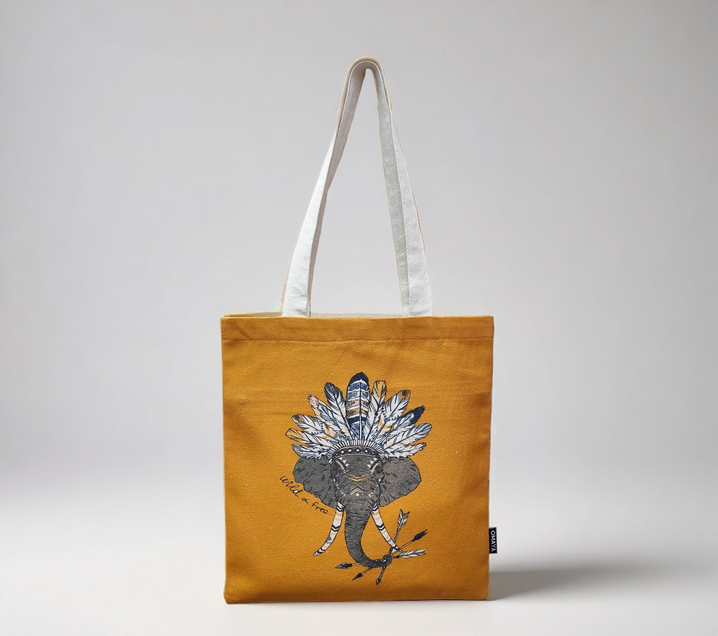 Tribal Elephant print Cotton Canvas Tote Bag 34×36 Cms