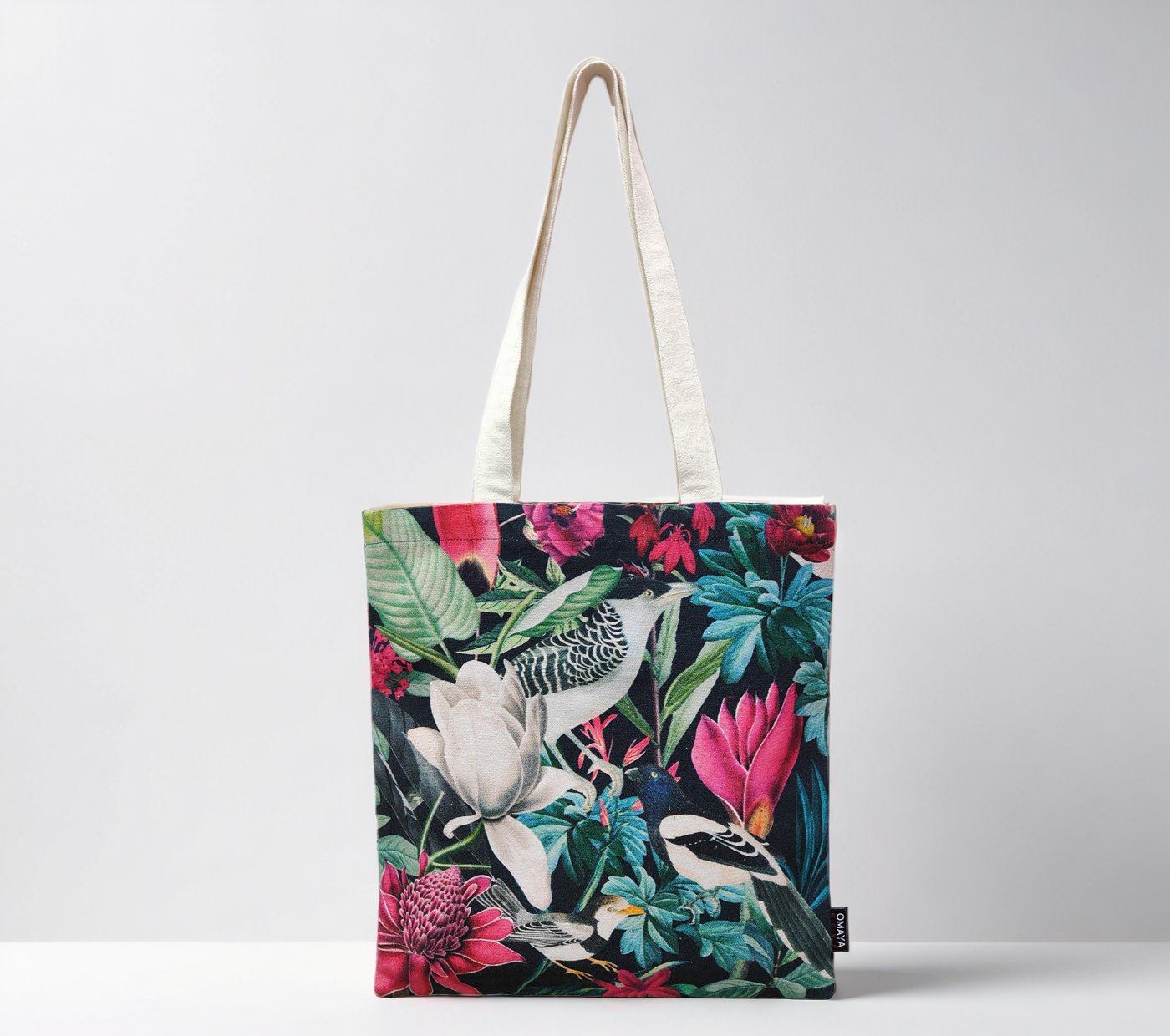 Printed Floral birds Cotton Canvas Tote Bag 34×36 Cms