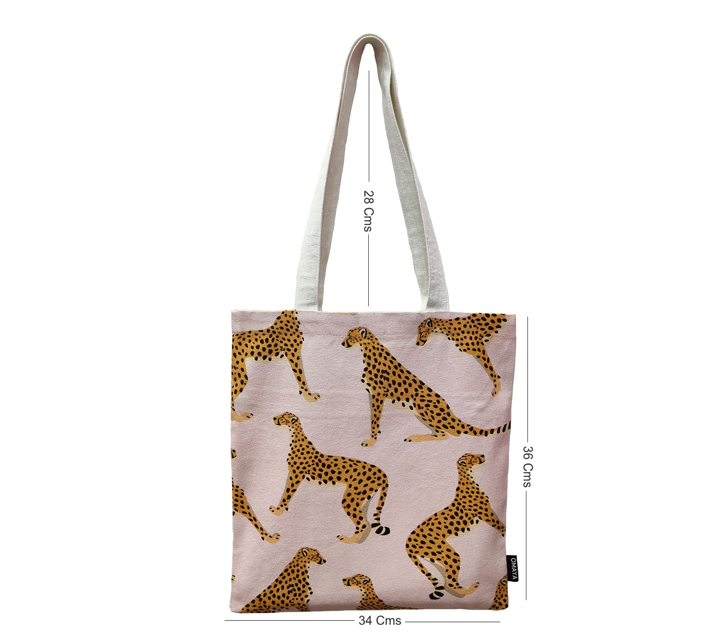 Leopard Print Canvas Tote Bag 34x36 cm.