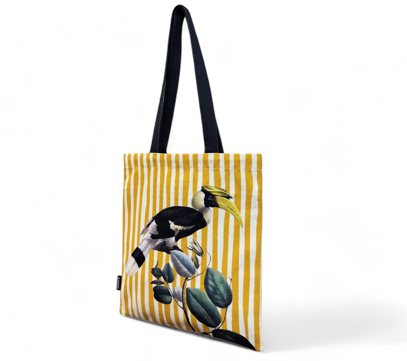 OMAYAhome Hornbill bird Canvas design Tote Bag 34X36 cm.