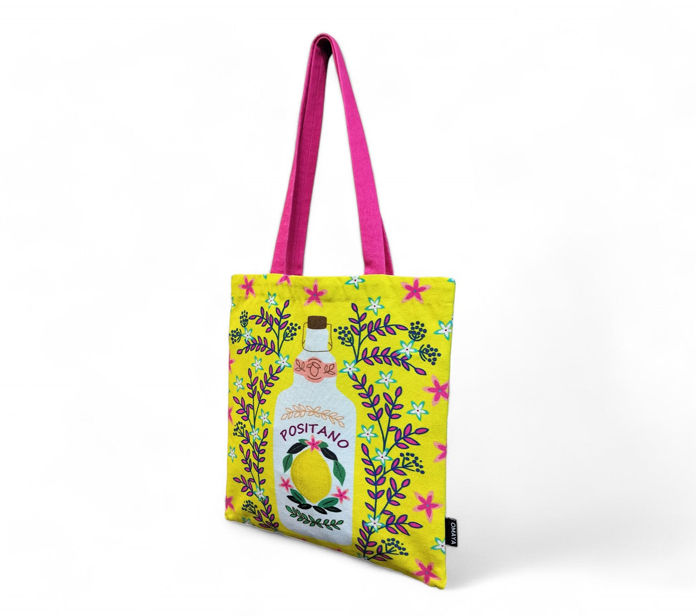 OMAYAhome Printed Positano Cotton Canvas Tote Bag 34x36 Cms