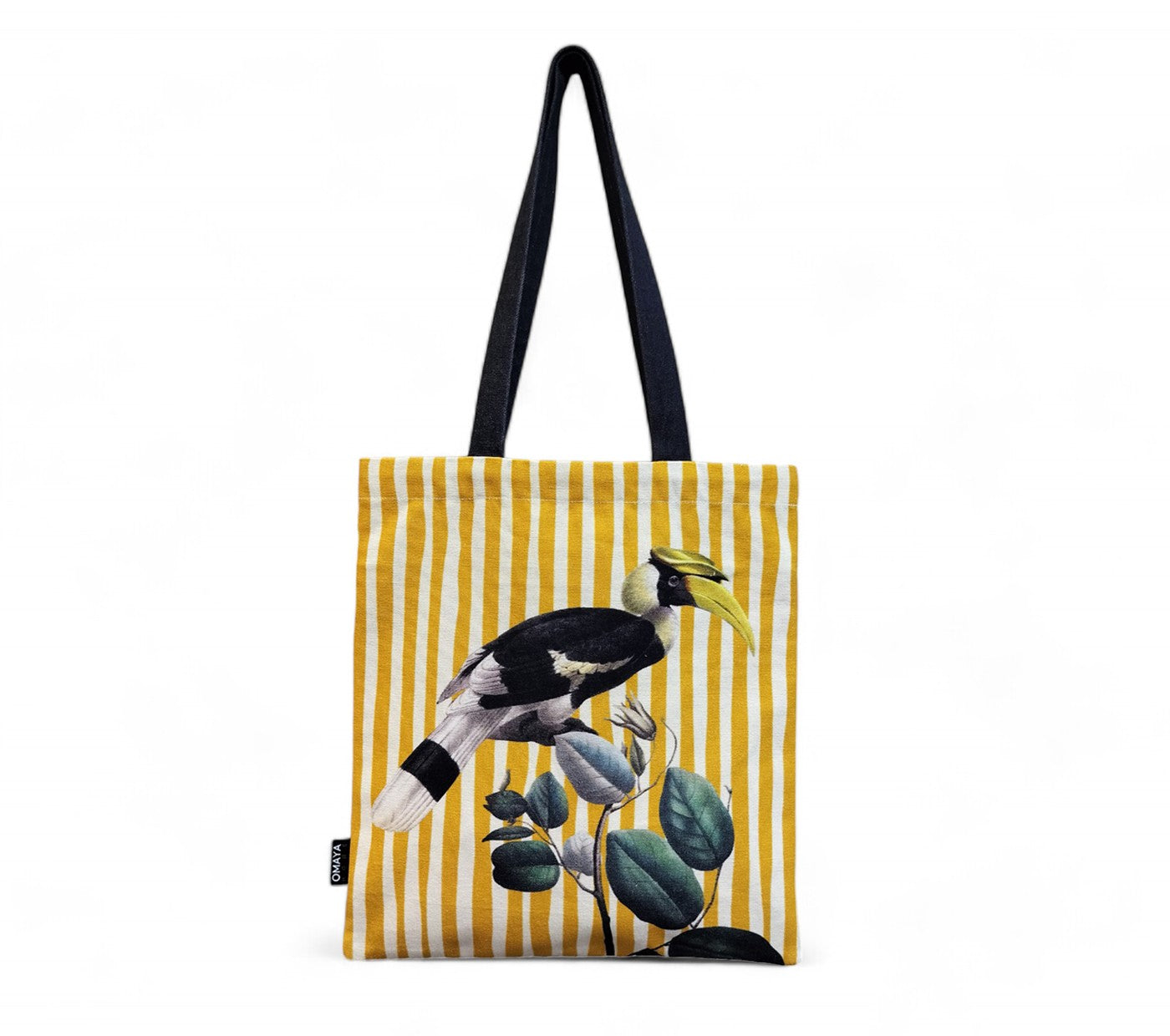 OMAYAhome Hornbill bird Canvas design Tote Bag 34X36 cm.