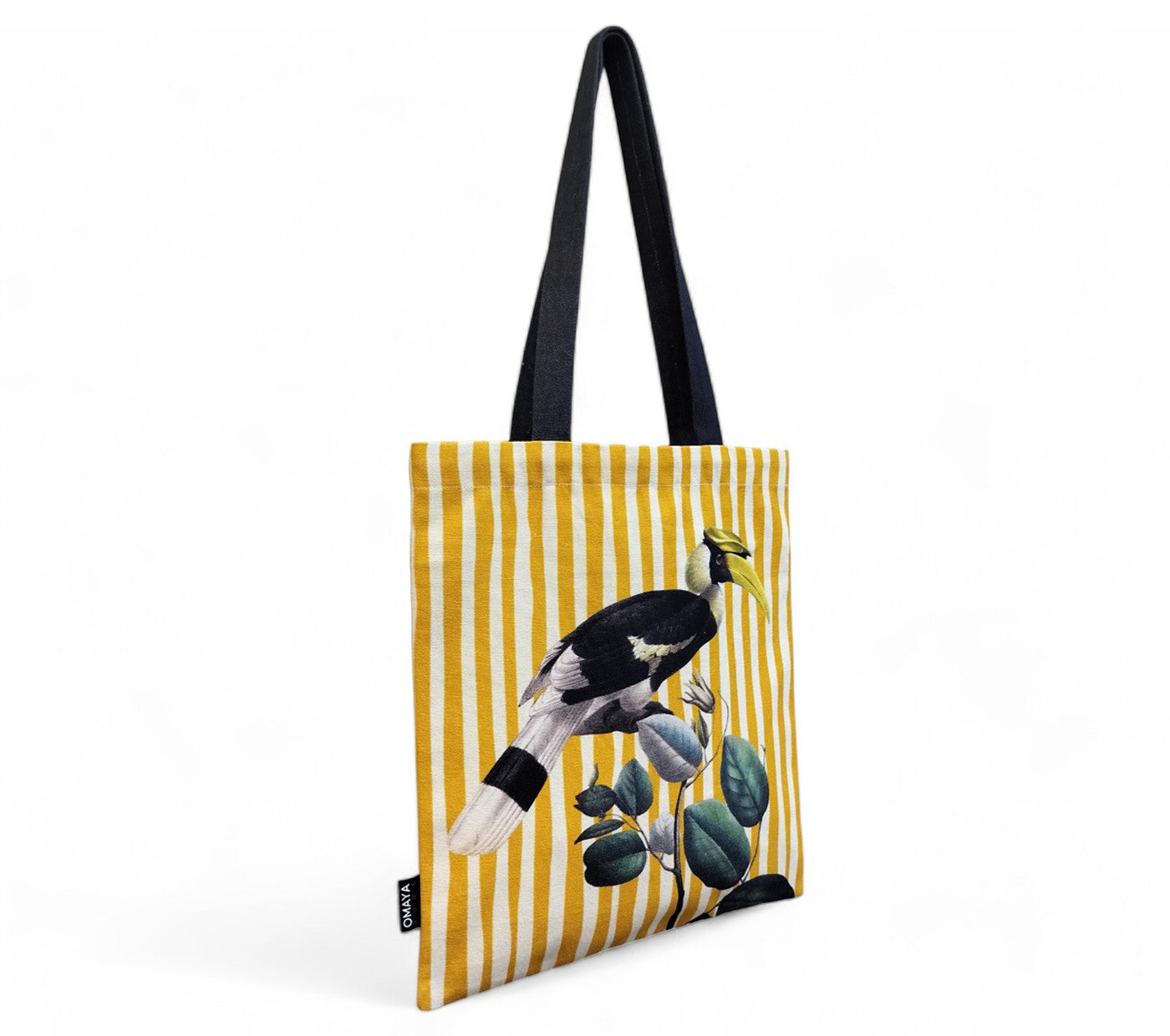 OMAYAhome Hornbill bird Canvas design Tote Bag 34X36 cm.