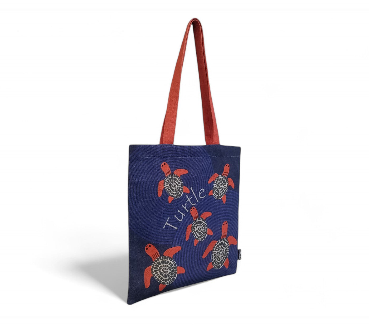 Omayahome Printed Baby Red Turtle Cotton Canvas Tote Bag 34x36 Cms