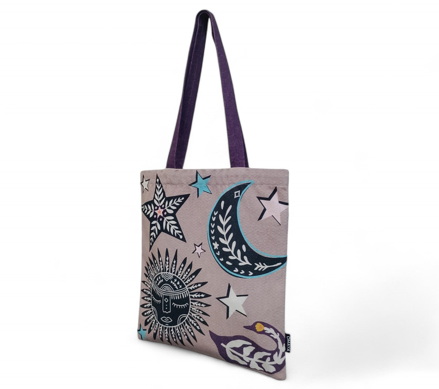 Omayahome Moon Star Canvas design Tote Bag 34X36 cm.