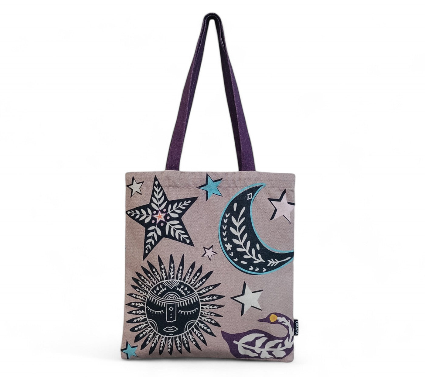 Omayahome Moon Star Canvas design Tote Bag 34X36 cm.