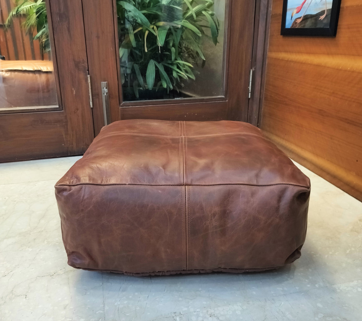 Vintage Leather Pouffe