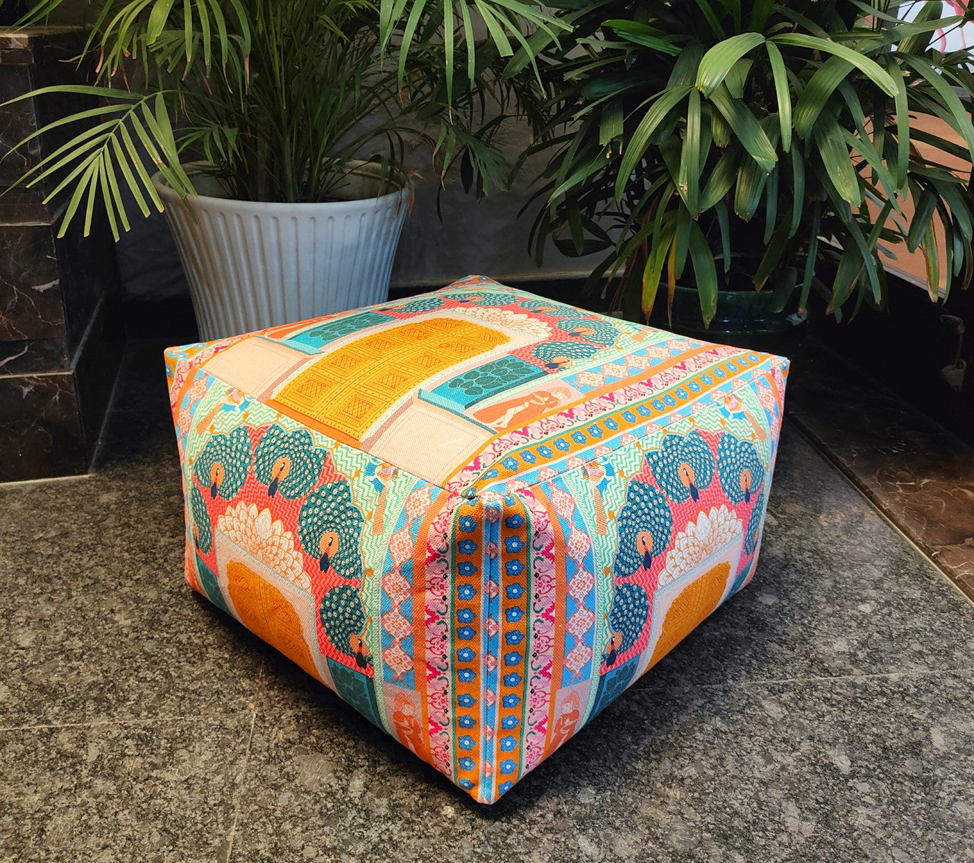 The Peacock Gate Pouffe