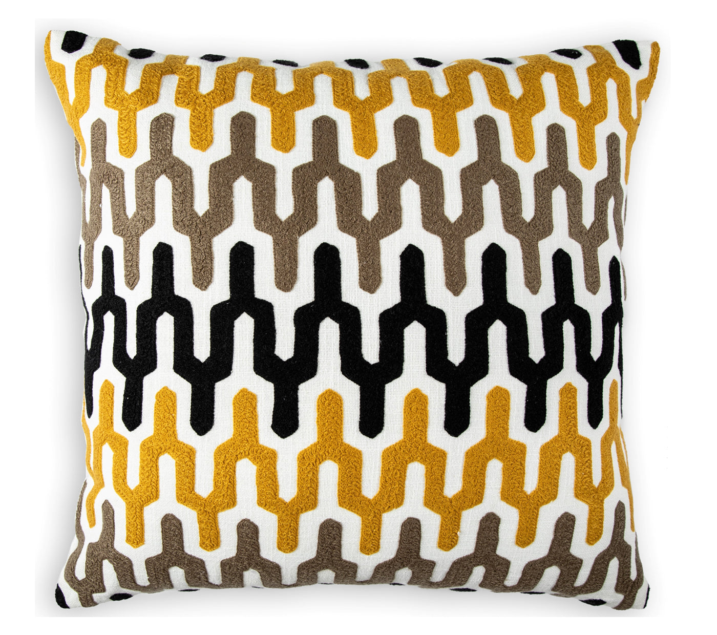 Chevron pattern Embroidered Cushion Cover Size 50X50Cms