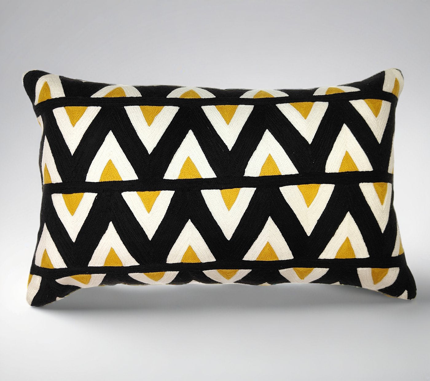Embroidered Chevron Cushion Cover Size 30X50Cms