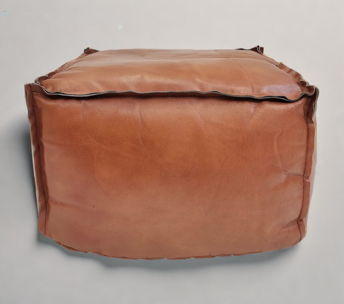 Leather Square Pouffe